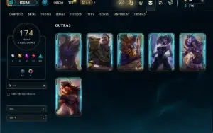 Unranked com 150 Champs e 174 Skins ( ADC / SUP )