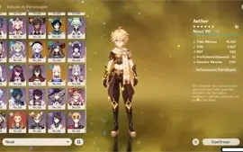 Conta Genshin End Game (10) 5 estrelas + Skins