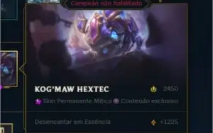 Conta LoL. com 61 skins, 92 champ, skins de TFT