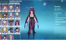 Conta TOP Genshin impact 17k de gemas personagens e armas T5