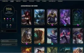 Conta LOL D4 206 skins Full champs
