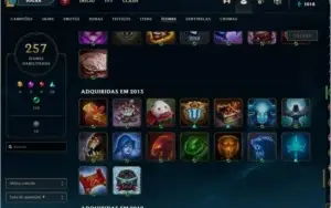Conta de LoL - 357skins lvl 263