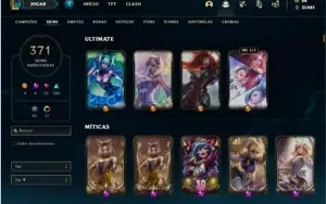 Conta Platina 4 com TODOS os champs e 371 Skin + 5 Prestigio