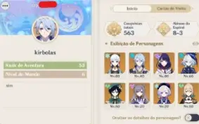 Conta genshin impact com varios T5 e armas bis