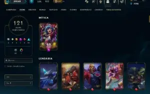 Prata 2 com TODOS os Champs e 121 Skins ( MID / JG / TOP )