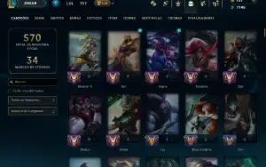 Prata 2 com TODOS os Champs e 121 Skins ( MID / JG / TOP )