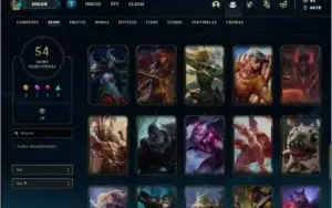Conta prata 2 com 123 champs e 54 skins
