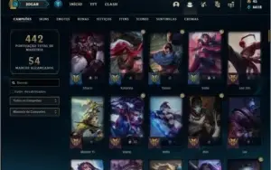 Conta prata 2 com 123 champs e 54 skins