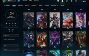 Conta prata 2 com 120 champs e 134 skins ( MAIN SUP )