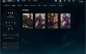 Conta prata 2 com 120 champs e 134 skins ( MAIN SUP )