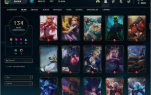 Conta prata 2 com 120 champs e 134 skins ( MAIN SUP )