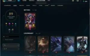 League of legends, 88 Skins, GOLD II, lvl 106