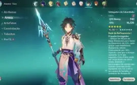 Conta 57 com Kazuha, Raiden, Xiao, Childe, Eula, Albedo...