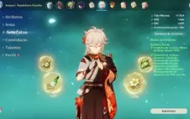 Conta 57 com Kazuha, Raiden, Xiao, Childe, Eula, Albedo...
