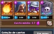 clash royale conta com 3 lendaria cemiterio e mago de gelo