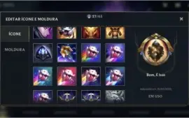 PLATINA III LV 40 + 8 SKINS + 41 CAMPEÕES + PASSE WILD