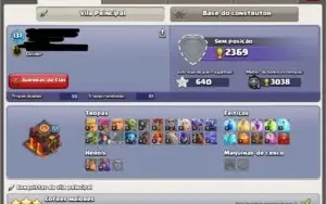Clash of Clans - CV 10 - semi full - Mais de 5.000 em gemas!