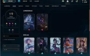 Conta platina 1 (ex D2), 19 skins e 40 champs