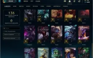 Conta platina 1 (ex D2), 19 skins e 40 champs
