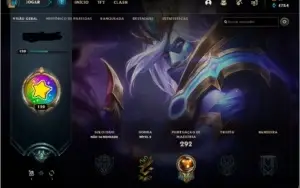 Conta lol nível 120, 66 skins platina na temporada anterior