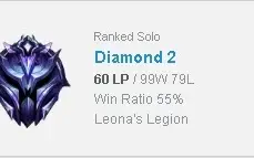 Conta Diamond 2 Winrate BOM conta ganhando muito PDL