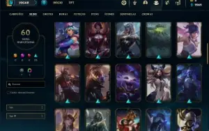 Conta ouro 3 com 105 Champs e 60 Skins