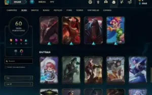Conta ouro 3 com 105 Champs e 60 Skins