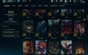 Conta ouro 3 com 105 Champs e 60 Skins