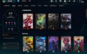 Conta ouro 3 com 105 Champs e 60 Skins