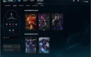 Contas League Of Legends - Diamante 5 e Platina 2