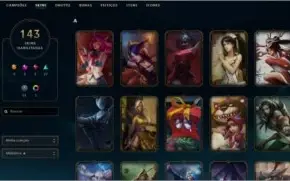 Conta LoL Nível 90+ Gold II (Poucas partidas) 140+ Skins