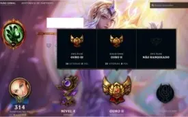 Conta LoL Nível 90+ Gold II (Poucas partidas) 140+ Skins