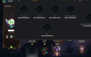 Unranked com 110 Champs e 77 Skins