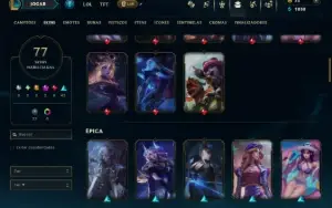 Unranked com 110 Champs e 77 Skins