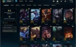 Conta prata 2 com 10 skins e 27 champs ( criada em 2014 )