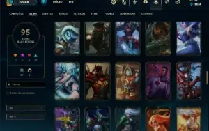Conta Unranked com 130 Champs e 95 Skins ( MAIN JG )