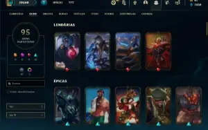 Conta Unranked com 130 Champs e 95 Skins ( MAIN JG )