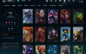 Conta Unranked com 130 Champs e 95 Skins ( MAIN JG )