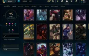 Conta Unranked com 130 Champs e 95 Skins ( MAIN JG )