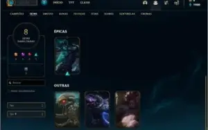 Conta lv 23 com 17 champs e 8 skins