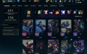 Unranked com TODOS os champs e 135 Skins +6 Vitoriosas