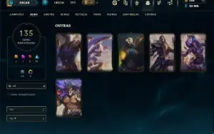 Unranked com TODOS os champs e 135 Skins +6 Vitoriosas