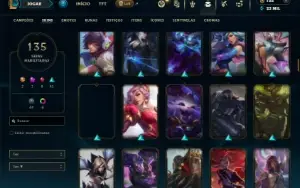 Unranked com TODOS os champs e 135 Skins +6 Vitoriosas