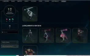 Conta Riot games com 128 skins no lol