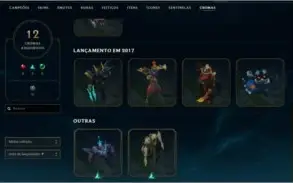 Conta Riot games com 128 skins no lol