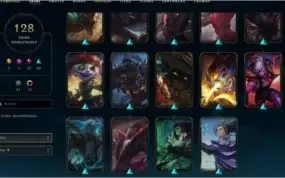 Conta Riot games com 128 skins no lol