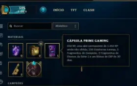 Conta LOL Unraked - 7.350 RP + 13 Capsulas Prime Gaming