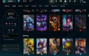 Conta Bronze 2 com TODOS os champs e 431 Skins + 7 Prestigio