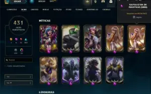 Conta Bronze 2 com TODOS os champs e 431 Skins + 7 Prestigio