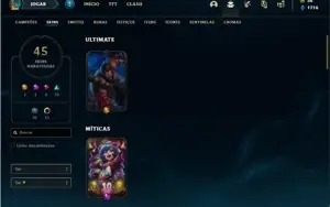 Conta ouro 3 com 55 Champs e 45 Skins
